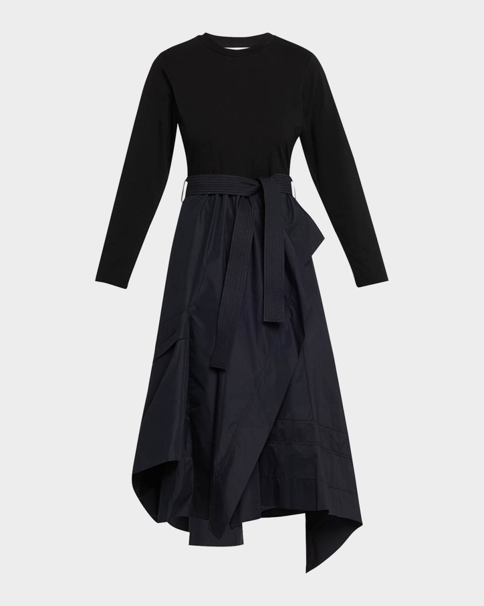 Long-Sleeve Combo T-Shirt Dress